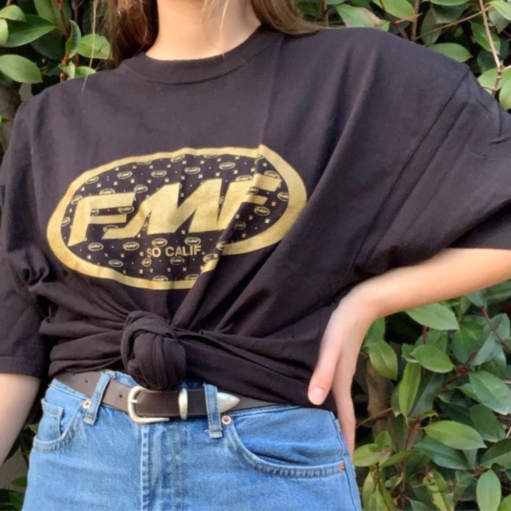 Vintage 90s Black FMF Racing Men's Tee